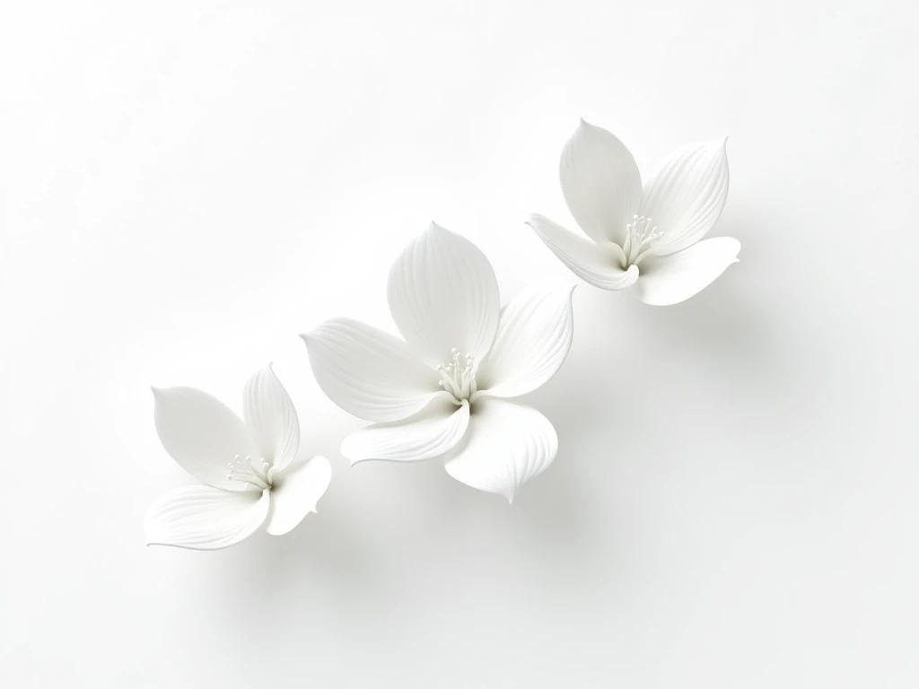 Elegant white monochrome floral design