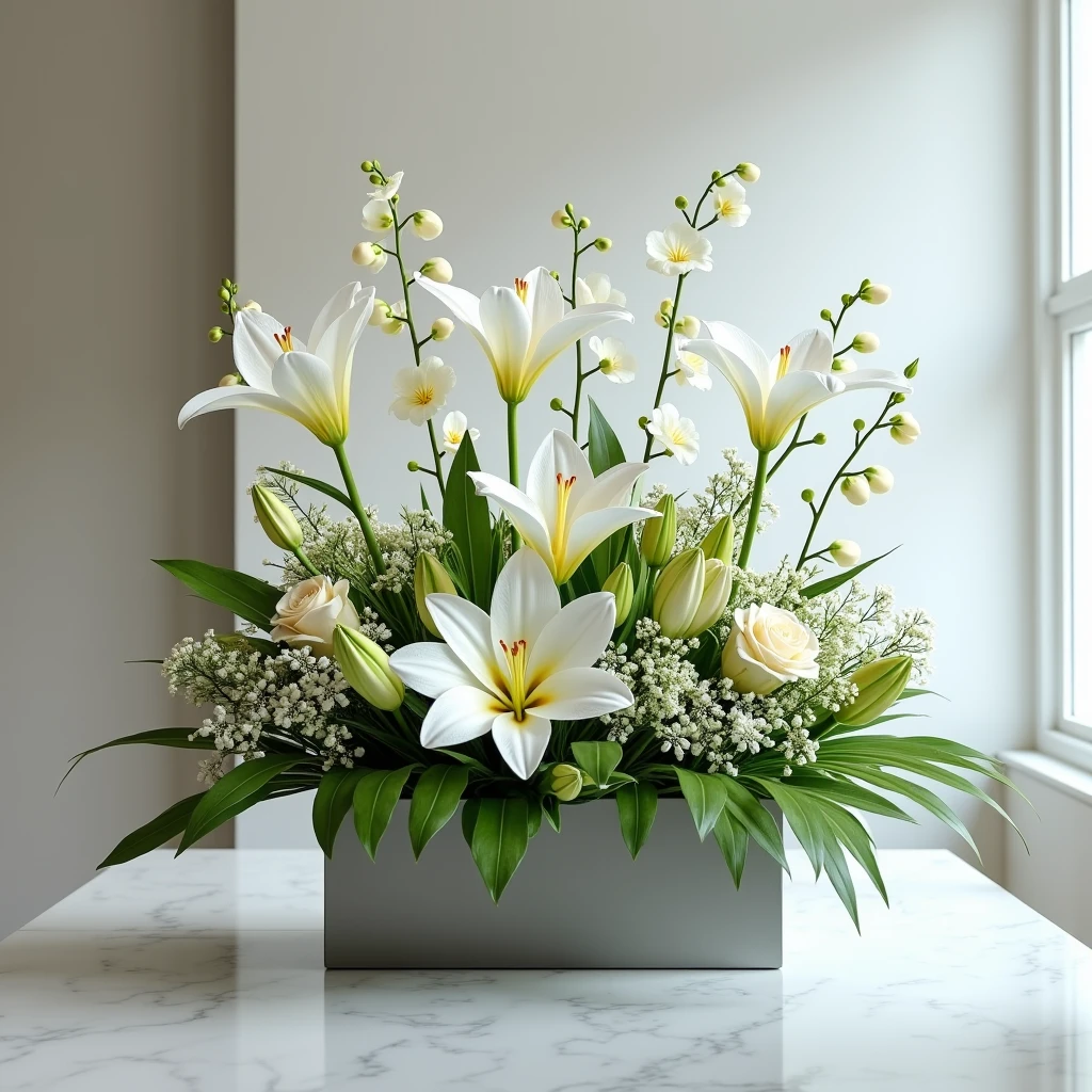 Modern corporate floral arrangement for office spaces